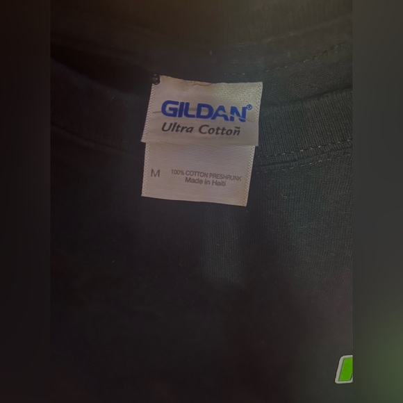 Gildan Ultra Cotton Pipeline Honey T-Shirt Sz M Black - Picture 5 of 5